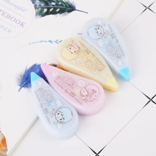 2pcs Kawaii Girl Roller Correction Tape White Out Student Office School Supplies