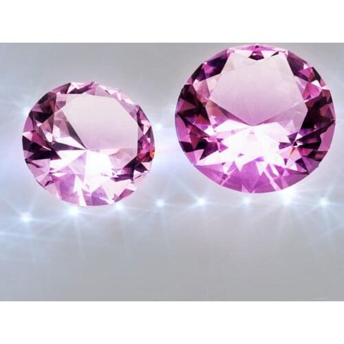 Beautiful 6cm Pink Glass Jewel Crystal Diamond Childrens gifts Christmas Festival Home Decoration