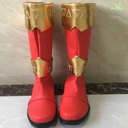Kishiryu Sentai Ryusoulger Red Cosplay Shoes Boots Halloween Carnival Cosplay Costume Accessories Props