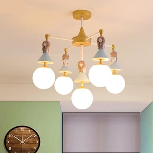 Cartoon Childrens Room Chandelier Modern Girls Bedroom Lamp Led Chandeliers Ceiling Kindergarten Lighting led wedding lighting
