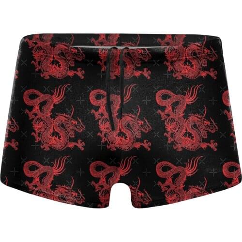 Men Chinese Art beach swimming trunks Dragon Tattoo shorts husband for the sea Pool