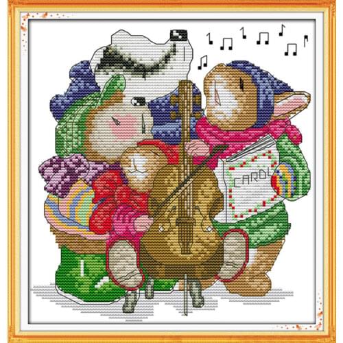 Music hedgehog cross stitch kit 14ct 11ct count print canvas stitching embroidery DIY handmade needlework