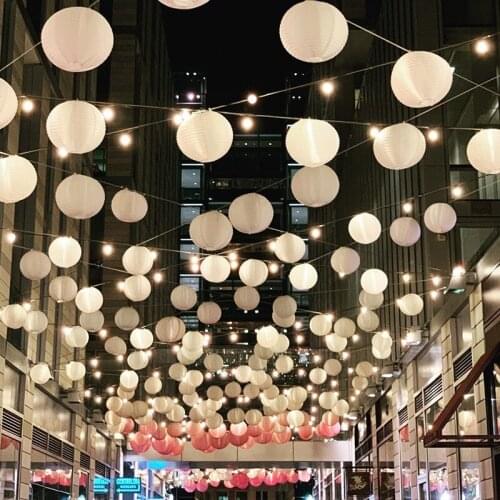4- 12 Inch Mix Party Decoration White Chinese Paper Lanterns Round Lampion Ball for Weddings Baby Shower Hanging Ornament