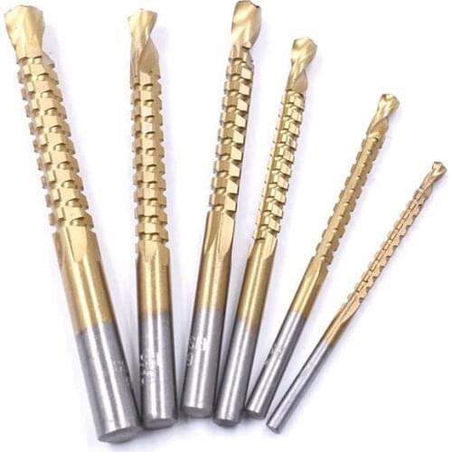 3/4/5/6/6.5/8mm Handle Twist Drill Bit Set Spiral Screw Composite Tap Drill Bit Tap for Wood,Plastic Board Grooving