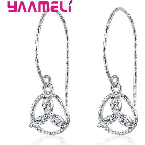 New Charm Women Two Color for Selection Sparkling Geometric Earrings For Wedding/Anniversary Party Jewelry