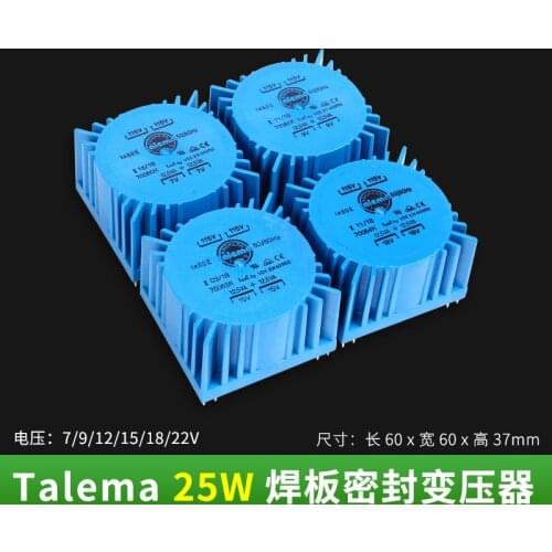 New Talema sealed square 25VA 25W transformer dual 7V 9V 12V 15V 18V 22V