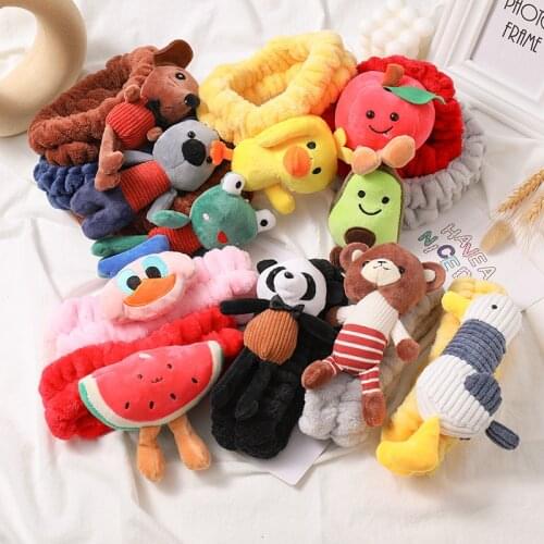 New Cute Cartoon Headband Coral Velvet Hair Holder Soft Hairbands For Women Girls Sweet Hair Ornament Fashion Hair Accessories