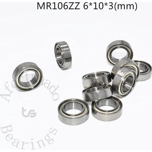 MR106ZZ 6*10*3MM 10pieces bearings ABEC-5 10pcs Metal Sealed Miniature Mini Bearing MR MR106 MR106ZZ Miniature bearings