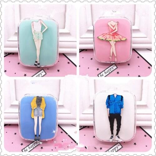 LIUSVENTINA Portable DIY Acrylic Fashion Women Men Contact Lens Case Box with Mirror Container for Color Lenses Gift for Girls