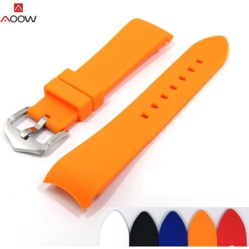 Silicone Strap Mens Watch Accessories Arc Mouth Replacement Watchband Bracelet Watch 18mm 20mm 22mm Hot Sale