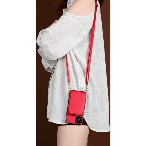 Luxury Leather Wallet Strap Cord Crossbody Phone Case for iPhone XS 12 11 PRO MAX 7 8 6 plus SE X XR Shoulder Lanyard Card Cover