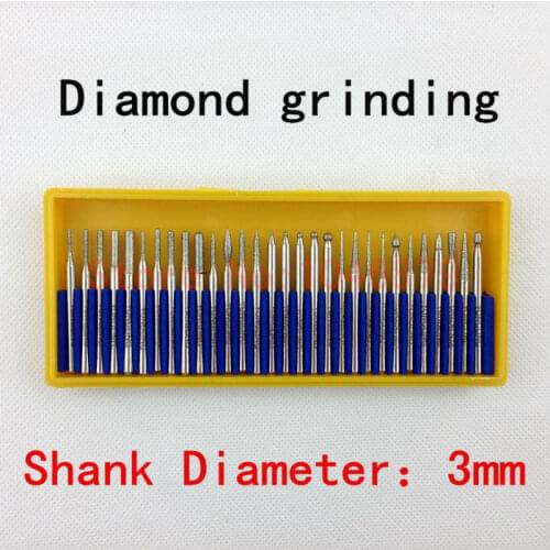 The grinding a box has 30, each shape is not the same, but are 3mm shank diameter, you can polish all kinds of materials