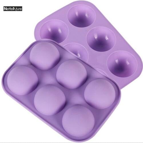 6Cavity Silicone Cake Mould Semicircle Mousse Cake Pudding Chocolate Mould Handmade Soap Mould Kitchen DIY Baking Tools Cake Pan
