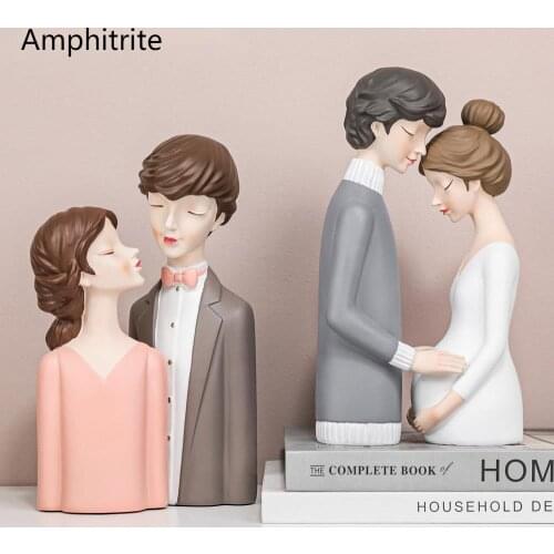 Modern Wedding Gifts Treasure Sculptures Young Girl Figures Sweet Couple Pregnant Woman Statue Miniatures For Living Culture New