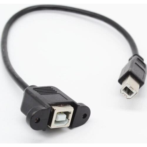 30cm USB Print Cable USB B Male to B Female Wire Socket Printer Panel Mount Extension Cable Connector Adapter for 3D Printer