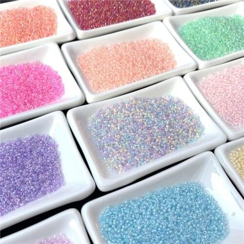 1.5mm About 1000pcs Colorful Glass Beads Diy Handmade Loose Beads Beaded Garment Beads Embroidery Tassel Jewelry Accessories