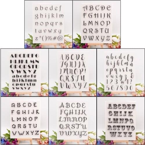 1/8pcs Alphabet Letter Number Silicone Clear Seal Stamp DIY Scrapbooking Emboss XX9B