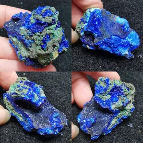 100% natural Malachite blue copper crystal mineral stone decoration crystal healing energy geology teaching collection jewelry