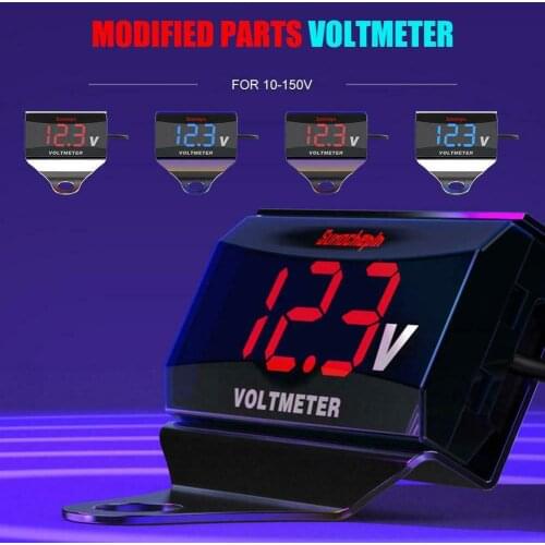 12V Motorcycle LED Digital Display Voltmeter Voltage Volt Gauge Panel Meter