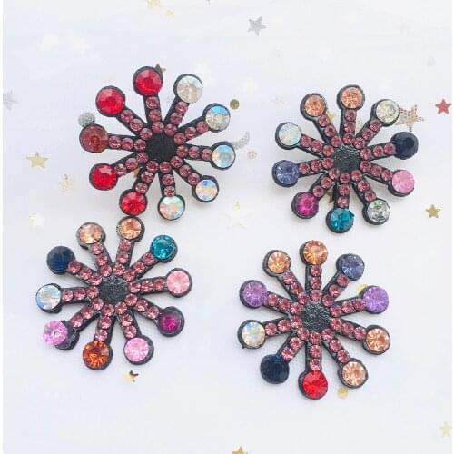 15pcs Colorful Padded flowerPatches Rhinestone for DIY Clothing Accessories Handmade Headwear Bow Decor Appliques