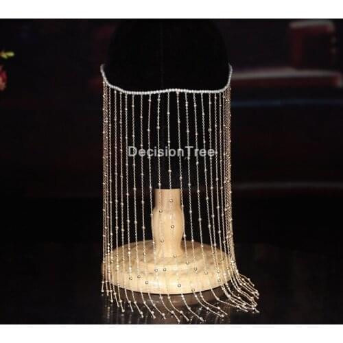 2021 hanfu face curtains ancient cover face tassel veil ancient decorations full set of female hair accessories step shake face