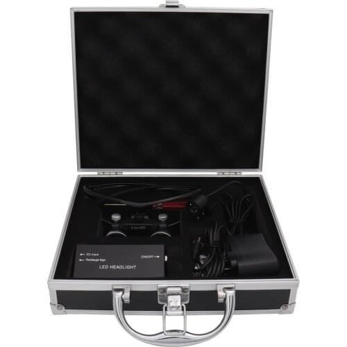 3.5x420mm Black Dental Loupe Magnification Binocular Dental Magnifier Surgery Surgical Magnifier 3W Headlight