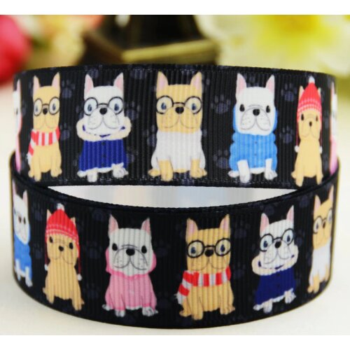 7/8'' 22mm,1" 25mm,1-1/2" 38mm,3" 75mm Dog Cartoon printed Grosgrain Ribbon party decoration 10 Yards X-02812