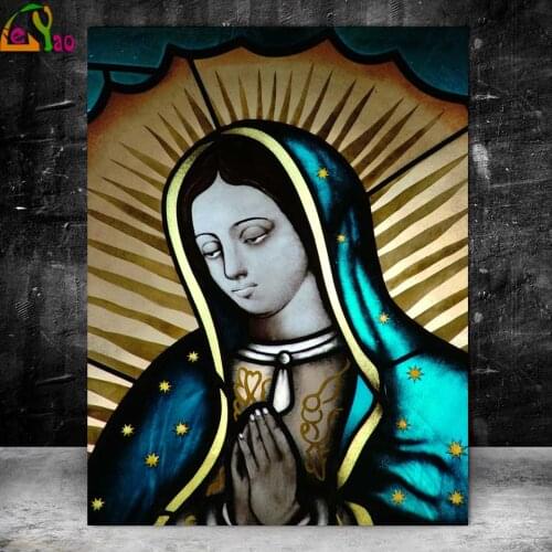 DIY 5D diamond painting Religion portrait Our Lady of Guadalupe round rhinestone embroidery color cross stitch home decoration