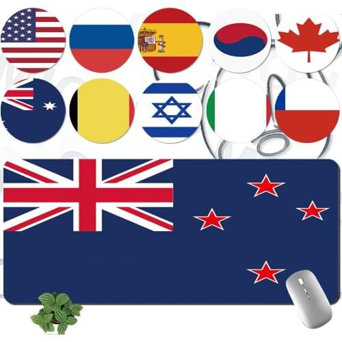 Mouse-Pad Large Desk Pad Mouse Pad Countries Flag Pattern Series Anti-slip High Quality PU Leather Computer Keyboard Mousepad