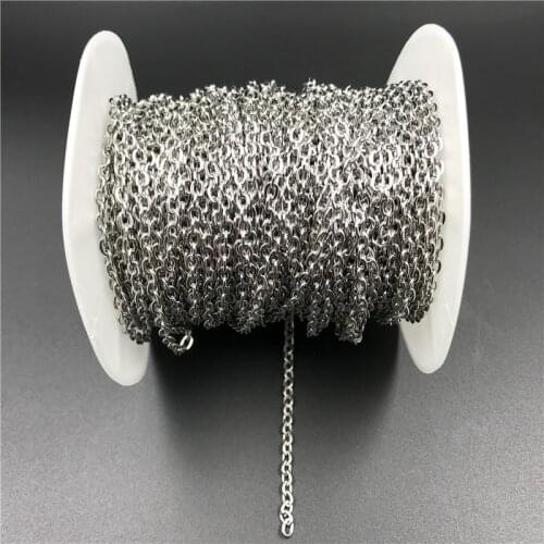 10meters/roll Width 2mm 3mm Stainless Steel Necklaces Chains Bulk Metal Link Chain for Bracelets Findings Diy Jewelry Making