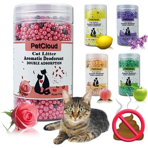 Deodorant Beads For Cat Litter Box 5 Flavors Aromatic Absorbs Deodorizing Bead Cat Toilets Litter Cat Cleaning Supplies Seeyea