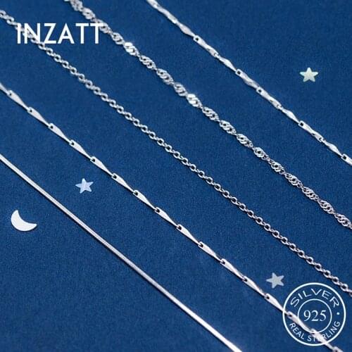 INZATT Real 925 Sterling Silver Choker Necklace For Fashion Women Fine Jewelry Classic Accessories Many Types Chain Wholesale