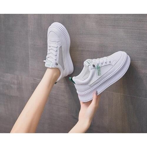 Mesh Breathable White Shoes Women 2021 Summer New Korean Running Shoes Womens Platform Sneakers Shoes Woman Vulcanize Shoes