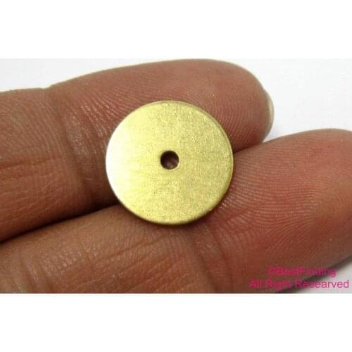 50PCS Brass round pendant fastener 15x1mm Raw brass round pendant button R831