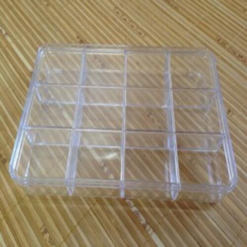 Multi-function Transparent Plastic Box Thicken Type Jewelry Electronic Components 12 Grid Storage Boxes Bins