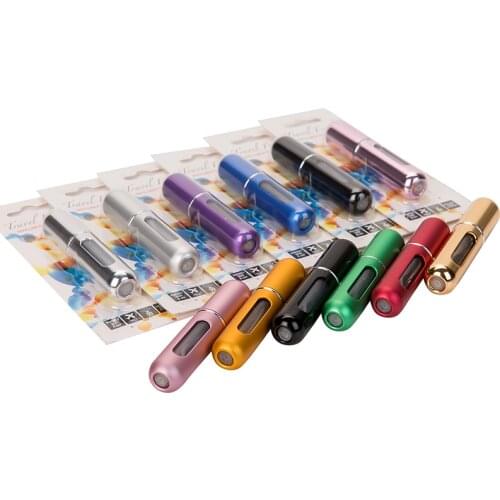 MUB 10pcs 5ml Spray Perfume Bottle Blister Card DIY Atomizer Perfume Bottle Package Box Travel Perfume Bottle with Package