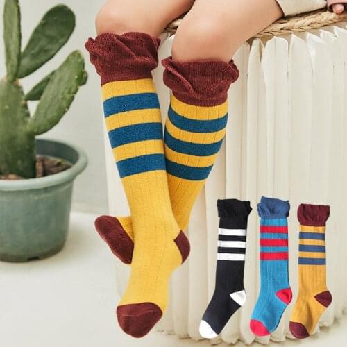 Childrens Socks Cotton Spring Autumn Boys Girls Tube Socks Baby Striped Cotton Socks Student Cotton Socks
