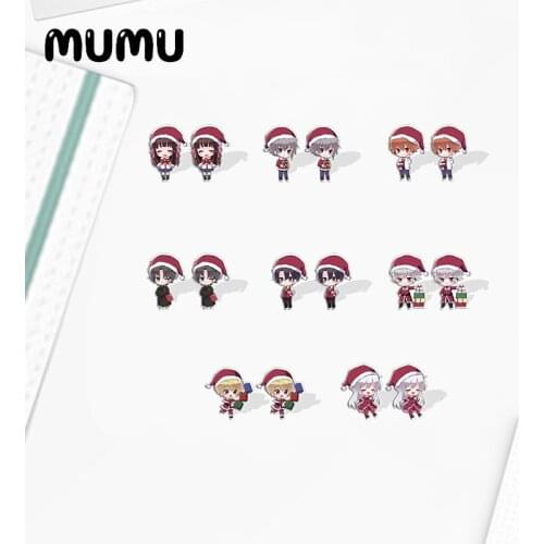 2021 New Fruits Basket Stud Earring Merry Christmas Epoxy Jewelry Resin Acrylic Earrings Handmade Gifts Fan