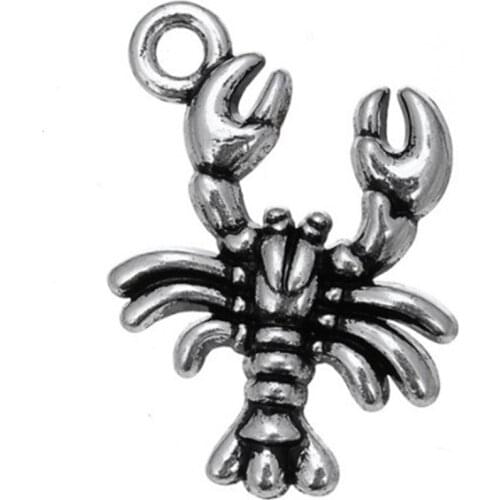 2021 new arrival lobster animal metal charms for jewelry making & for bracelets