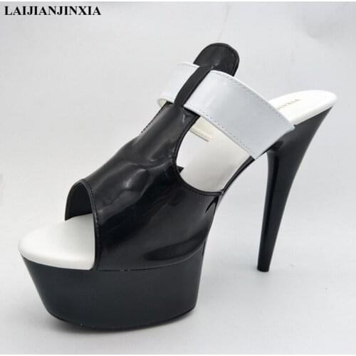 New 15 CM High Heels Slippers Club Night Shoes Sexy Pole Dancing Shoes Platform Womens Shoes Dance Shoes Q-064