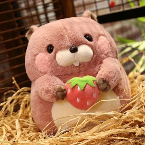 New Cute Fluffy Fat Fruit Hamster Soft Cotton Plush Doll Pet Doll Marmot Woodchuck Plush Toy Children Gift Girlfriend Present