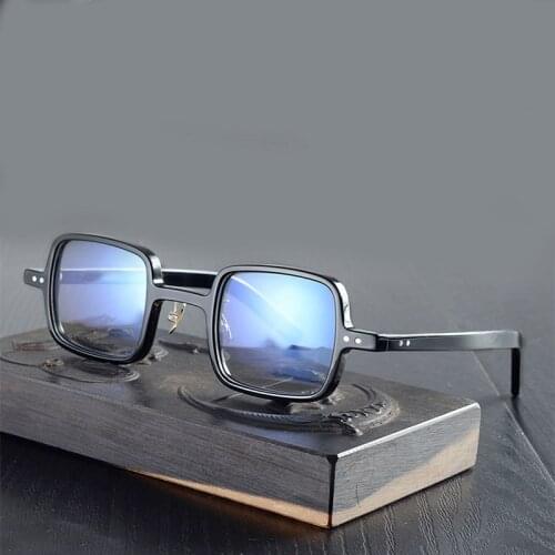 Handmade glasses frame small square retro frame without nose pads myopia glasses