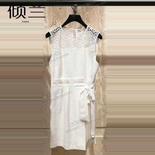 Patads French womens s s spring and summer lady style aesthetic hollow out dress Justin r20144e