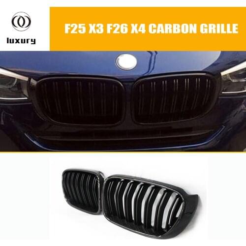 F25 F26 Carbon Fiber Front Bumper Grille Grill for BMW F25 X3 F26 X4 2014 2015 2016