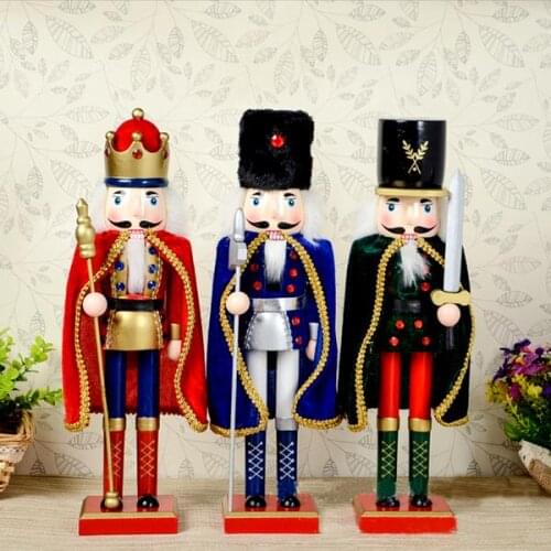Movable doll puppets 38cm package velvet cloak classic nutcracker walnuts people, wood Christmas gifts 1pcs D330