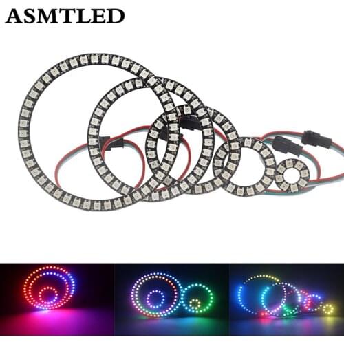 DC 5V WS2812B Individually Addressable Pixel Ring 8 16 24 35 45 LEDs WS2812 Built-in IC 5050 RGB LED Ring Module Led Strip Light