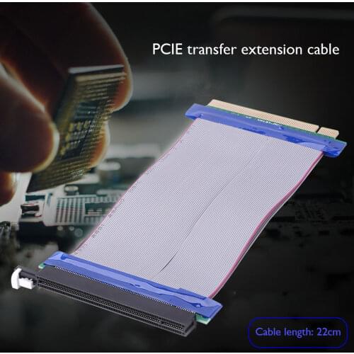 1pc 22cm PCIE X16 PCI Express Riser Extender Card Adapter Flexible Extension Power Cord Cable