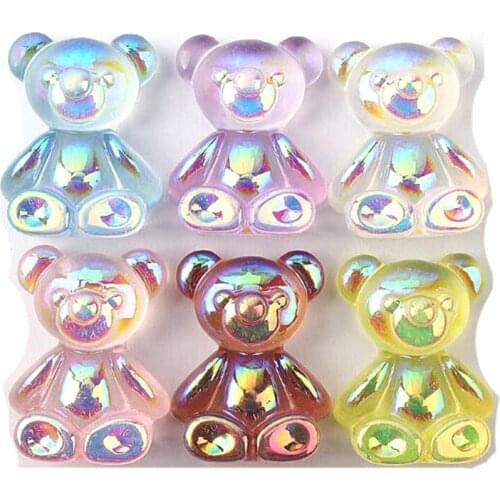 Brightly Animal Bear Resin Charms Patch for Jewelry Findings Handmade Pendant Earrings Keychain Diy Phone Case