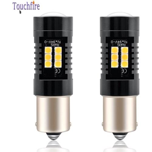 10Pcs LED P21W PY21W 1156 BA15S Canbus Car Bulb 3030S 21SMD Auto Turn Signal Reverse DRL Reverse Light Dropshipping