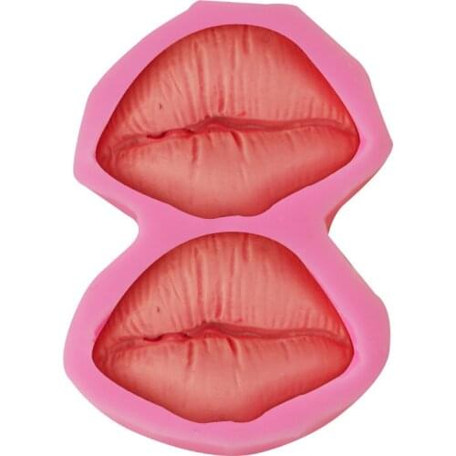 2 even flame red lip shape silicone mold turn sugar cake decoration supplies, chocolate baking mold gypsum drop glue DIY mold
